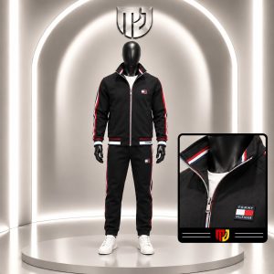 ست سویی شلوار مشکی نوار قرمز MONCLER